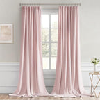 MIULEE Light Pink Back Tab Blackout Curtains 52x120 Inch Long 2 Panels Set | - Image 9