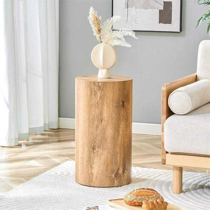 Round Side Table, End Table Living Room Table, Sofa Couch Bedside Table by BAOPIN