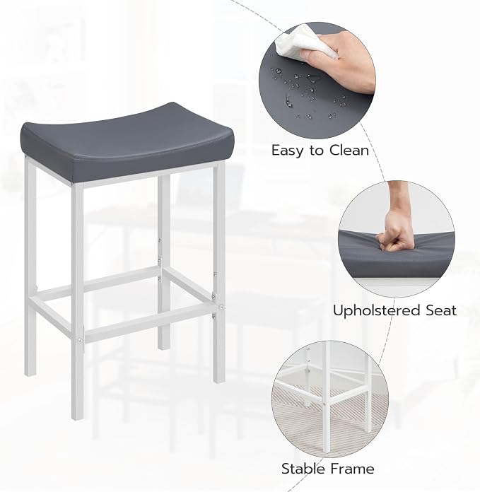 HOOBRO Bar Stools, 24.8 Inches, 2.4" Thick Upholstery - Image 8
