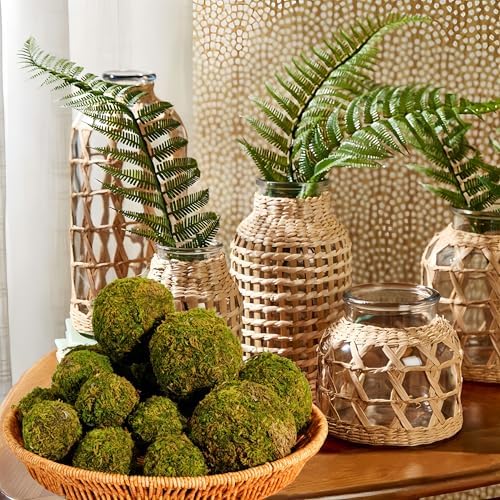 USMOLA 18-Piece Moss Balls Set - 6 Large 3.2" & 12 Small 2" Artificial Moss Decor for Bowls, Vases | Handmade Natural-Look Decorative Filler Balls for Home Centerpieces, Tabletop Decor (Sunlit Green) - Image 4