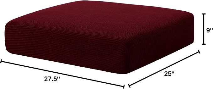 Hokway Couch Cushion Covers Christmas Wine Red Stretch Cushion Covers Sofa Seat - Image 10