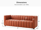 HULALA HOME 83" Genuine Leather Sofa - Image 2