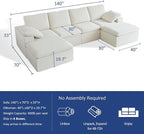 ANONER 140" Cloud Sectional Couches - Image 2