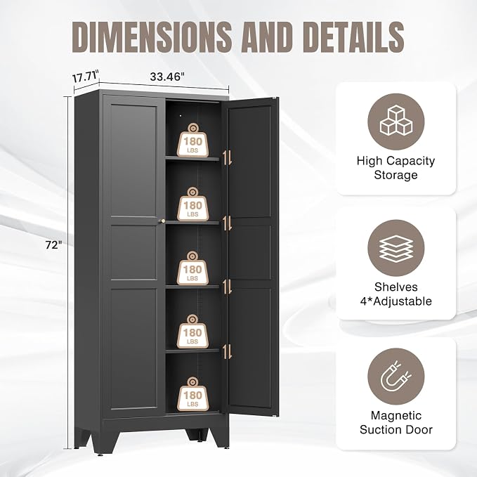 Yizosh Metal Storage Cabinet - Image 2