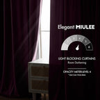 MIULEE Dark Purple Velvet Curtains 52x96 inches Luxury Blackout Curtains | - Image 5