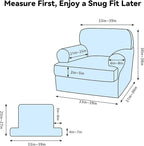 Waterproof Chair Cover with Arms 2-Piece Set Striped Slipcover - Image 6