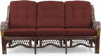 Malibu Lounge Set of 4: 2 Natural Rattan Wicker Chairs, Three-Seater Sofa - Image 10