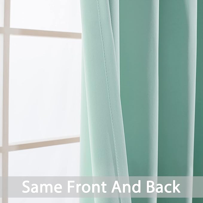 Yakamok Room Darkening Curtains 42x84 inch Length Aqua-Living Room | 2 panels - Image 3