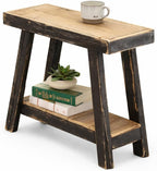 Doug and Cristy Designs Aztec A-Frame Side Table; Reclaimed Wood End Table by DougandCristyDesigns