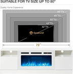 oneinmil 70” TV Stand with 36” Electric Fireplace, Large Modern Media - Image 6
