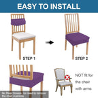 Smiry Waterproof Seat Covers for Dining Room Chairs Set of 6, Stretch Jacquard - Image 5