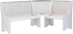Linon Jackie Two Tone Pine Wood Coastal Corner Dining Nook in Graywash/White - Image 4