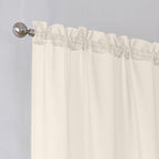 Simplebrand Cream Sheer Curtains 63 Inch Length 2 Panels, Rod Pocket Solid - Image 5