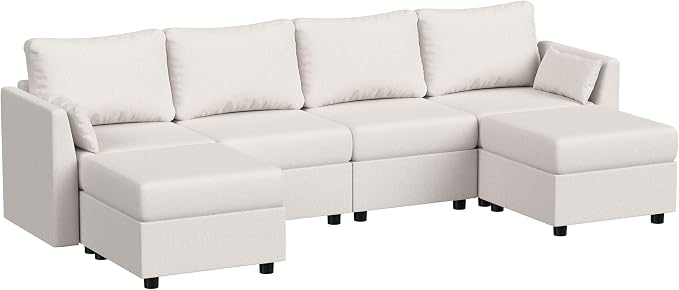 Huatean Home 114.17" Modular Sectional Sofa, 6 Seat Modular Couch - Image 7