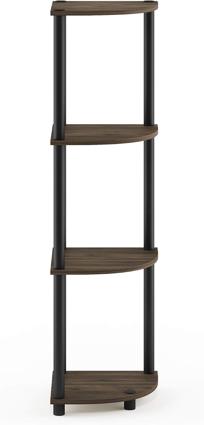 Furinno TURN-N-TUBE Corner Shelf, 4-Tier Corner Bookshelf, Display Storage - Image 4