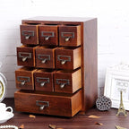 Library Card Catalog Solid Wood Small Curio Cabinet l Retro Storage Organizer - Image 2