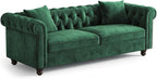 ONBRILL 82 Inch Chesterfield Sofa, 23 Inch Deep Seat Velvet Couch by ONBRILL