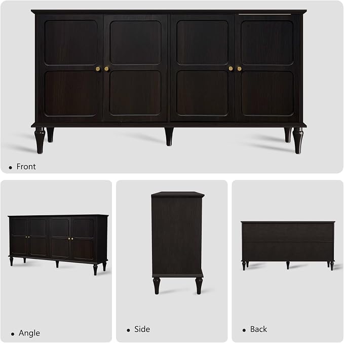 ARTPOWER 58'' Mid-Century Modern Buffet Storage Cabinet - Image 2