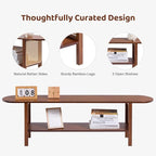 HollyHOME Bamboo TV Stand with Storage - Image 6