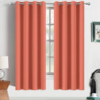 Yakamok Room Darkening Curtains 52x63 inch Length Coral Orange-Living Room | 2 by Yakamok
