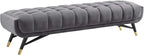 Modway Adept Mid-Century Modern Velvet Upholstered Tufted Accent Bench in Gray - Image 4
