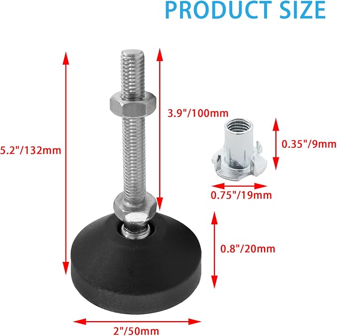 Luomorgo 4 Pcs M8 Leveling Feet - Image 2