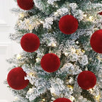 18PCS Red Velvet Christmas Ornaments,3.15IN Burgundy Christmas Ornaments - Image 2