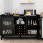 Auromie Wine Bar Cabinet with Led Light, Home Coffee Cabinet with Wine and - Image 6