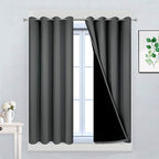 Yakamok Dark Grey 100% Blackout Curtains 45 Inches Long 52" Wide 2 Panels | by Yakamok