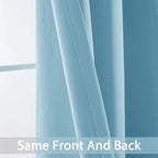 Yakamok Sky Blue Room Darkening Curtains 84 inch Sliding Door Drapes | 1 - Image 5