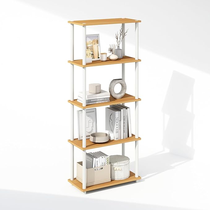Furinno Turn-N-Tube Book Shelf, 5-Tier Bookshelf, Bookcase by Furinno-FitsYourSpaceFitsYourBudget