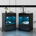HOMMPA Set of 2 Open Shelf LED Nightstands by Hommpa