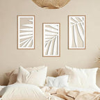 IARTTOP Tropical Palm Tree Leaf Wood Wall Art White Framed 8x16 Inch Set of 3 - Image 4
