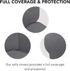 PureFit Stretch Oversized Couch Covers Fleece Sofa Slipcovers Gray | 1-Piece - Image 3