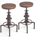 Topower Antique Vintage Industrial Barstool Solid Wood Water Pipe Fire Hydrant - Image 7