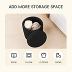 PINPLUS Ottoman with Stroage Round Boucle Ottoman and Tray Sherpa Removable - Image 5