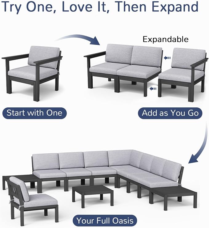 Stoog Modular Patio Sofa Set, 11-Piece Outdoor Sectional Sofa Set - Image 4