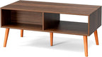 ZttRiee Coffee Table with Storage, Boho Dining Table with Rattan Drawer and - Image 7