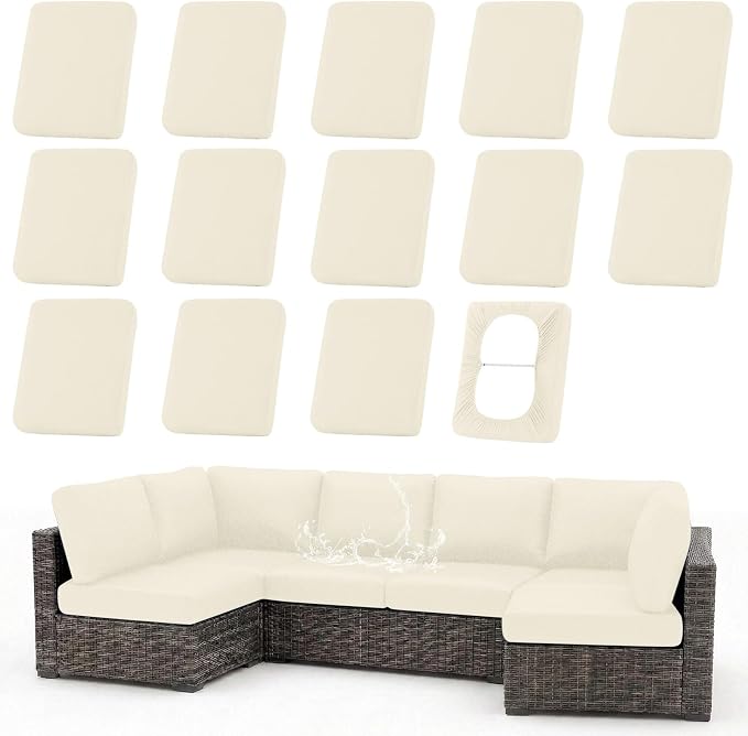 Waterproof Outdoor Cushion Covers, Stretch Patio Slipcovers | UV Resistant by hyha