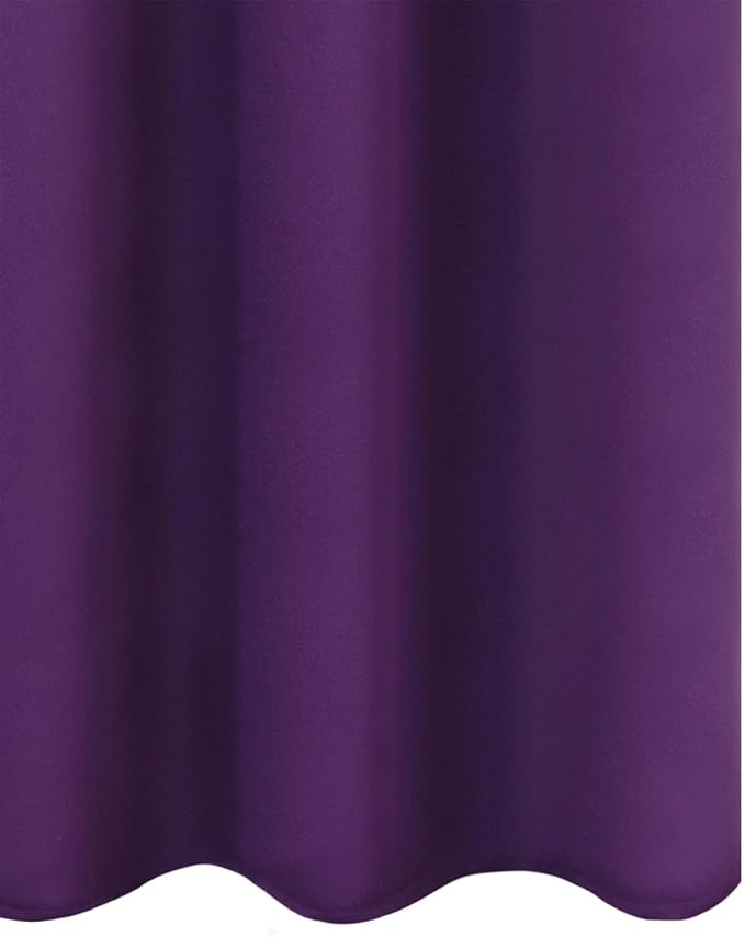 Blackout Curtains 66 x 72 Inch Long Purple Curtains Set of 2 Panels Room - Image 8
