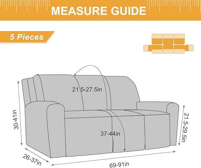 Genina Recliner Cover Stretch Couch Covers, Sofa slipcover - Image 5