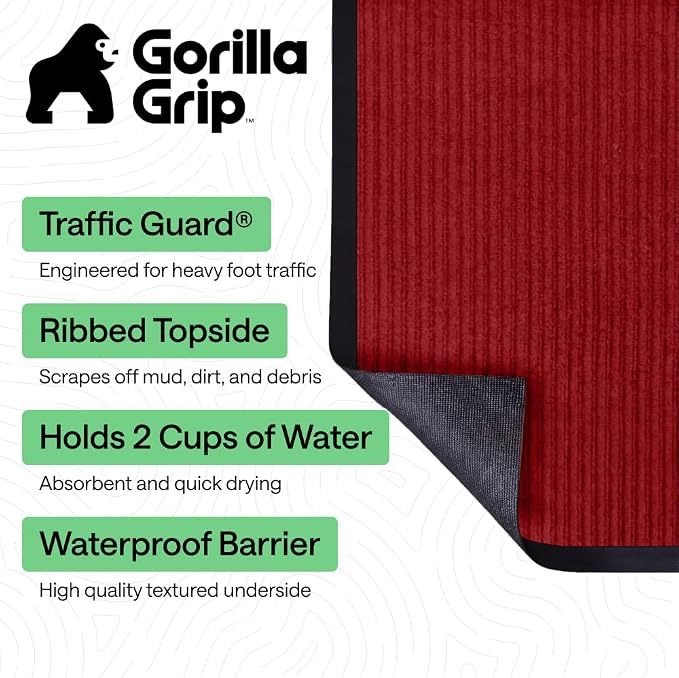 GORILLA GRIP Waterproof Traffic Guard Door Mat, Indoor and Outdoor Heavy Duty - Image 2