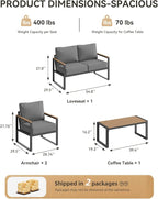 Aoxun Patio Furniture Set, 4 Piece Outdoor Patio Furniture - Image 7
