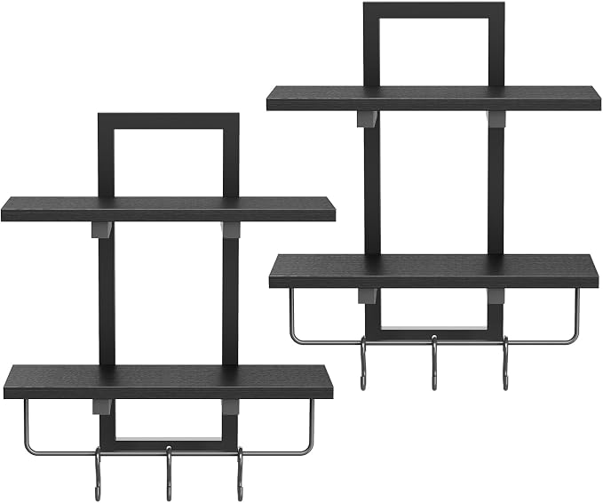 Creso hom Floating Shelves, Hanging Bathroom Shelves 2-Tier, Wall Mounted - Image 9