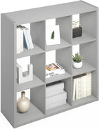 Furinno Simple Cube Storage Organizer, 9-Cube Display Shelf, Open Back Shelving by Furinno-FitsYourSpaceFitsYourBudget