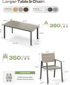 67"*32.3"*29.5" Patio Dining Table, Seamless Rectangle Aluminum + HDPS Outdoor - Image 7