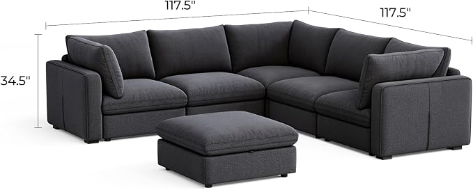 LINSY HOME Oversized Modular Sectional Sofa, Rubik V Modern Sectional Couch Set - Image 2