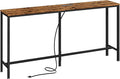 SUPERJARE Console Table with Outlet, 63 Inch Sofa Table with Charging Station by SUPERJARE