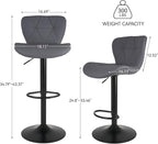 Nalupatio Modern Bar Stools Set of 2, Adjustable Faux Leather Upholstered - Image 2