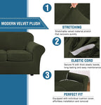 H.VERSAILTEX Rich Velvet Stretch 2 Piece Cover Chair Slipcover Sofa Cover - Image 3